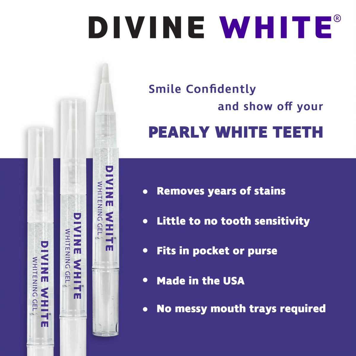 Teeth Whitening Pens with Brush Tip Applicators (3 Pack)